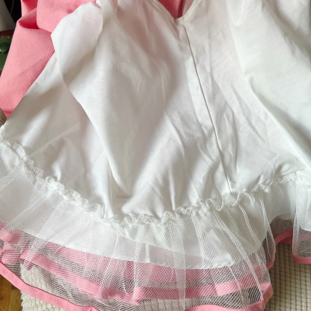 Rare Editions Toddler Light Coral Short Puff Sleeve Dress Sz 24 Mo